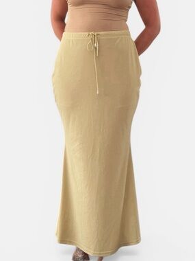 Classic Tan Drawstring Maxi Skirt